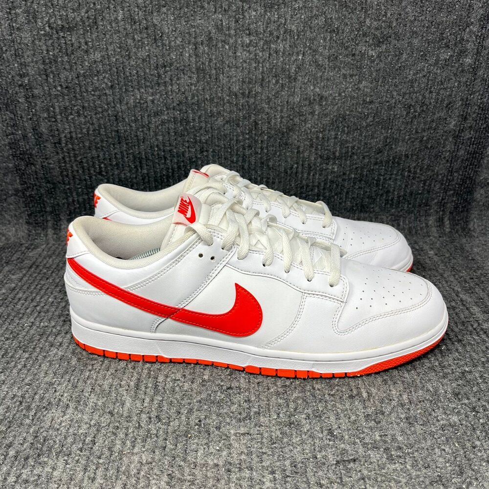 Nike Dunk Low White Picante Red Leather Shoes Men’s Size 14 DV0831-103